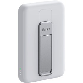 Resim Benks MP08 M-safe Magnetik Standlı İnce Tasarımlı Powerbank 10000mAh - Beyaz 