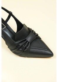 Resim Birikon Büzgü Fiyonklu Stiletto Siyah-siyah Siyah 