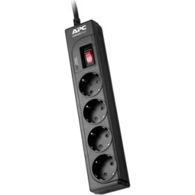 Resim Schneider Electric APC 4 Çıkışlı Akım Korumalı Priz 918J Siyah Uzunluk ve Anahtar Özellikli 