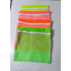Resim 4 Adet 4 Renk Fermuarlı - Hassas Çamaşır Terlik Ayakkabı Yıkama Filesi Büyük Boy 