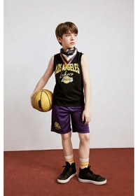 Resim Defacto Nba Los Angeles Lakers Bisiklet Yaka Atlet Erkek Çocuk H2955a826hsbk81 Siyah-bk81 