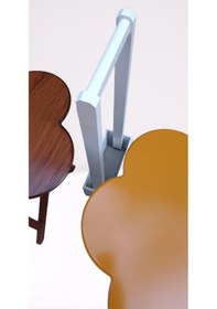 Resim Çanta Zigon Sehpa Papatya Model İkili Takım Ahşap Mdf Hardal Ve Beyaz Renk Uyumu El Yapımı 