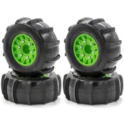 Resim Xindoker 1:10 Rc Kısa Kurs Kamyonları İçin 4 Adet Yeşil Kum Lastiği - 727/slash/k1 Uyumlu 