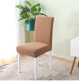 Resim Bambu Pıtı Kare Sandalye Kılıfı Koyu Gri Renk Likralı Yıkanabilir 1 Adet 