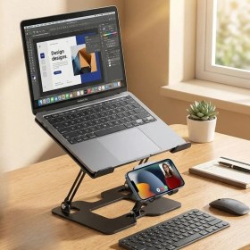 Resim Die Grup 2’si 1 Arada Laptop ve Telefon Standı - Alümetal Ayarlanabilir,katlanabilir,ergonomik Yükseltici (5324) 