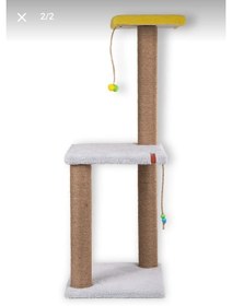 Resim 82 Cm İki Katlı Kedi Tırmalama Tahtası Catnipli Tırmalama Tahtası Minder Yüzey 