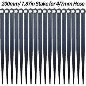 Resim 50-1000 adet, Bahçe 1/4 "Kazık Sabit Saplar Tutucu Desteği 11cm 20cm Damla Sulama İçin 4 / 7mm Hortum Borusu Yerleştirme Zemini 