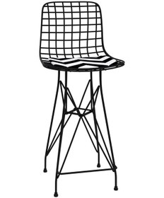 Resim Knsz orta boy tel bar sandalyesi 1 li mağrur syhaldo 65 cm oturma yüksekliği mutfak bahçe cafe ofis 