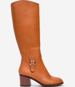Resim Dericlub Kadın Topuklu Yandan Fermuarlı Çizme Gerçek Deri DC 1570 