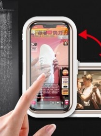 Resim Hane Dostu Kendinden Güçlü Yapışkanlı Su Geçirmez | 360 ° Dönebilen Telefon Tutucu | Banyo Duş Telefon Standı 