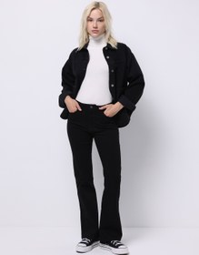 Resim Regular Fit Orta Bel Bootcut Kadın Black Black Denim Jean Pantolon Colin's