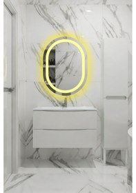 Resim 80 X 60 Cm Günışığı Aydınlatmalı Banyo Aynası Net Görüş Diğer 