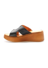 Resim Fast Step Hakiki Deri Kadın Dolgu Topuk Terlik 972za1260 Siyah 