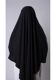 Resim Hürrem Bone Siyah Pratik Hazır Geçmeli Tesettür Eşarp Medine İpeği Bağcıklı Sufle Hijab 2301 01 