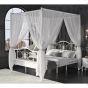 Resim Reyo Pero Sultan Tek Kişilik Başlıklı Metal Beyaz Karyola (Cibinliksiz) 120x200 