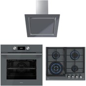 Resim Teka Gri Ankastre Set (HLB 8400 ST Fırın - GZC 64320 XBN ST Ankastre Ocak - DLV 68660 ST TOS Davlumbaz) Ücretsiz Kargo