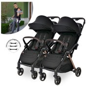 Resim Lorelli Loret Otomatik Katlanan Kabin Boy & İkiz Bebek Arabası - Black 