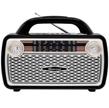 Simex Historical FM Radyo/Bluetooth Hoparlör Gümüş