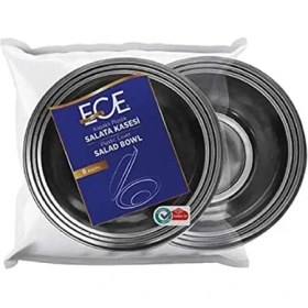 Resim AyrStore Kullan At Siyah Şeffaf Kapaklı Salata Kasesi 16 Adet 