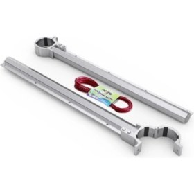 Resim UltraNova Bej Alüminyum Yuvarlak Balkon Çamaşır Askısı, Krom Detaylı, Dayanıklı ve Şık Tasarım 