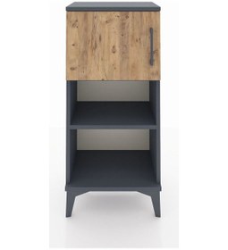 Resim Arges Komodin 2 Raflı Tek Kapaklı 44x30x96 Antrasit-çam Antrasit 