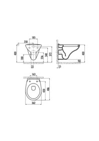 Resim Creavit Tp320 Asma Klozet Ve Creavit Yavaş Kapanır Kapak 