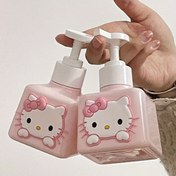 Resim Sanrio One Boxing Cat Şişe - Sevimli Sanrio Karakter Tasarımı, Yüksek Kaliteli Yeniden Doldurulabilir El ve Duş Jeli Pompası, Dayanıklı Plastik, Ev, Seyahat ve Ofis Kullanımına Uygun Taşınabilir 