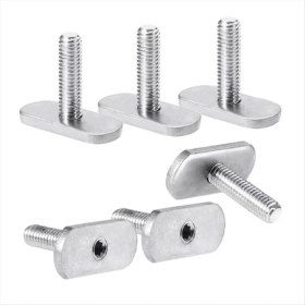 Resim Bueattuh 6pcs Paslanmaz Çelik Kayak Slayt Raylı Track M6 Vidalar Kayak Kano Tekne Aksesuarları Için Donanım Donanımı (Yurt Dışından) 