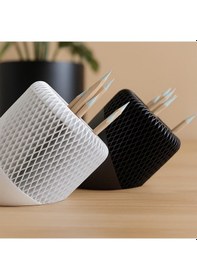 Resim Modern Eğik Tasarımlı Kalemlik-fibrika Store - Siyah Siyah 