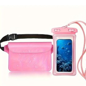 Resim Willowhaven 2 Adet Pembe Su Geçirmez Çanta: Telefon, Kamera, Nakit Para İçin Plajda Yüzme Kayak Koruma 