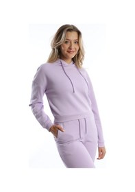 Resim Kadın Kapüşonlu 3 İplik Şardonlu Sweat Lila 