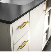 Resim 2 Adet Fırçalanmış Pirinç Mutfak Kapı Kolu Ve Kapı Kolları B 