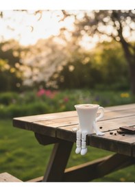 Resim 3d Baskı Kahve Fincanı Biblo+kahve Çekirdeği+çikolata+kalp 4 Lü Set 