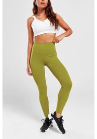 Resim Nike Dri Fit Zenvy Gentle Support High Waisted 7/8 Leggings Kadın Yüksek Bel İç Cepli Spor Tayt Yosun Yeşili Koyu Yeşil 