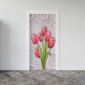 Resim Kapı Giydirme Kapı Sticker Folyosu Kırmızı Gül 