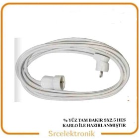Resim Viko Tekli 1-10 Metre Arası Topraklı Uzatma Seyyar Hes Kablolu Askılı ( 3x2.5 % Yüz Ttr Tam Bakır) Tseli HO5VV 
