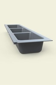 Resim tify Mutfak Çekmece Içi Kaşıklık, Antrasit Üç Bölmeli Modül 11Cm X 48Cm 