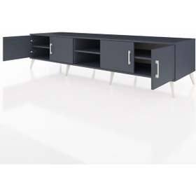 Resim Kronos Tv Ünitesi 3 Raflı 4 Kapaklı 220x59x51 Antrasit-antrasit Antrasıt/antrasıt - Antrasıt 