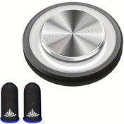 Resim Gaojunshop01 1 + 2 Parmak Eldivenli Siyah Oyun Joystick Dokunmatik Ekran Kontrolcü İpad Uyumlu İphone Uyumlu Android Tablet İçin 