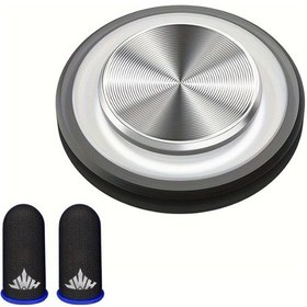 Resim Gaojunshop01 1 + 2 Parmak Eldivenli Siyah Oyun Joystick Dokunmatik Ekran Kontrolcü İpad Uyumlu İphone Uyumlu Android Tablet İçin 