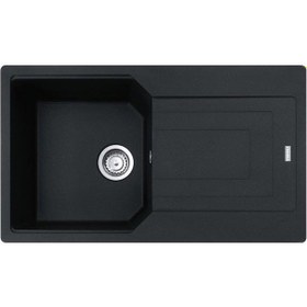 Resim Franke Urban Ubg 611-86 Granit Eviye. Nero. Tezgah Üstü. Tek Hazne. Damlalıklı. 86 x 50 CM 