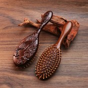 Resim El Yapımı Sandalwood Hava Yastığı Çift - Benzersiz Bambu Tüyleri ile Saç Bakımı Hazinesi, Detangling ve Masaj için Oval Masaj Fırçası Tasarımı, Tüm Saç Tipleri için İdeal, Saç Bakımı Aracı|Ergonomik Tasarım|Süslü Depolama Seçeneği, Saç Fırçaları ve Çiftler 