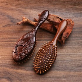 Resim El Yapımı Sandalwood Hava Yastığı Çift - Benzersiz Bambu Tüyleri ile Saç Bakımı Hazinesi, Detangling ve Masaj için Oval Masaj Fırçası Tasarımı, Tüm Saç Tipleri için İdeal, Saç Bakımı Aracı|Ergonomik Tasarım|Süslü Depolama Seçeneği, Saç Fırçaları ve Çiftler 