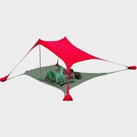 Resim Bundera Markise Kırmızı Plaj Bahçe Gölgelik Tente 230 x 170 CM Kırmızı 
