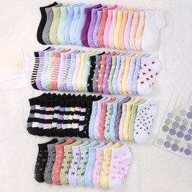 Resim 20/30 Çift Çocuk Kısa Çoraplar: Şeker Renkli, Dantel Fiyonklu, Kalp Desenlili, Çizgili, Yumuşak, Rahat, Günlük, İdeal Öğrenci Ayak Bileği Çorabı - Rastgele Karışık Renkler 