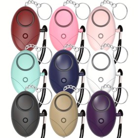 Resim LED Işıkla Kişisel Güvenlik Alarm Anahtarlık - Kadınlar, Erkekler ve Yaşlılar İçin 130DB Acil Güvenlik Cihazı, Çeşitli Renkler (Kırmızı, Pembe, Mavi, Yeşil, Sarı, Mor) - Dayanıklı Plastik, Pil ile Çalışır, 1 adet 