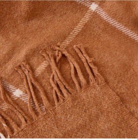 Resim Soft Plaid Koltuk Şalı - Kiremit - 150x200 Cm Renkli 