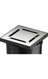 Resim V-Flow Kare 5608277 Duş Kanalı, Alttan Çıkışlı, 10X10 Cm, Dk 100 Kapak, Parlak Krom 