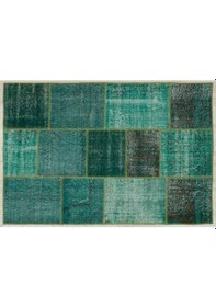 Resim Yeşil Modern Klasik El Dokuma Halı 120 X 180 Cm 5284 