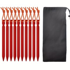 Resim 6/10 adet Ağır Hizmet Çadır Çivisi, Metal Alüminyum Çadır Çivileri, Kamp Çadırları ve Kanopi için Halatlı Ultralight Çadır Çivileri 